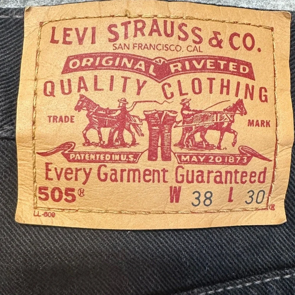 Vintage Levi's 505 Jeans Mens 38x30 Black Excellent‎ Regular Fit Straight Leg